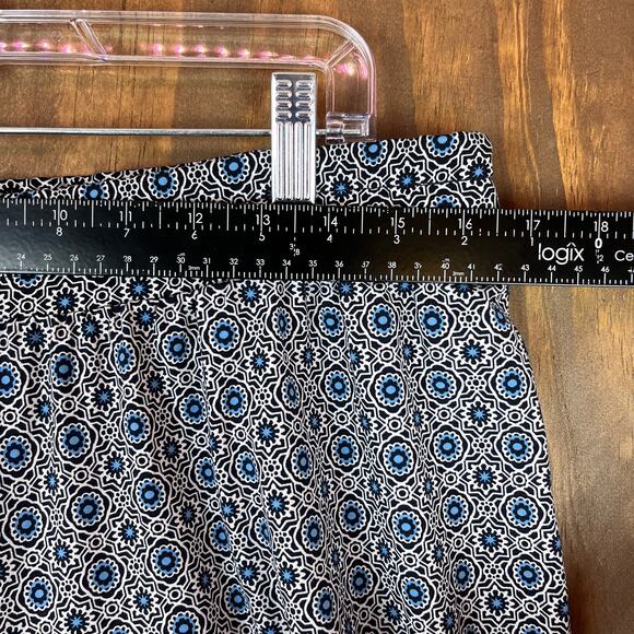 Christopher & Banks Womens Pants Blue Geometric Wide Leg Boho Harem Stretch L - Picture 6 of 12